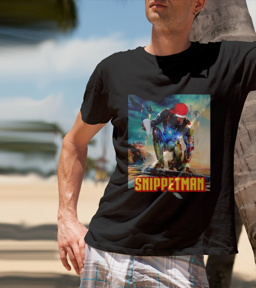 Playboi Carti Snippet Man Iron Hero Parody In Red Cap With Cup T-Shirt