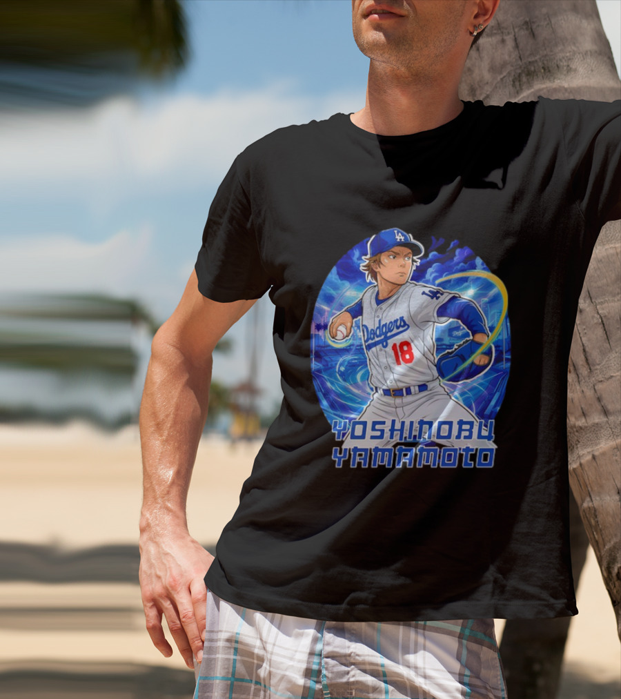 Los Angeles Dodgers Yoshinobu Yamamoto Anime Pitcher T-Shirt