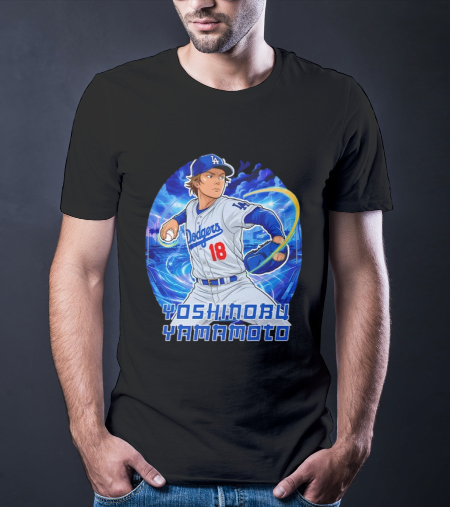 Los Angeles Dodgers Yoshinobu Yamamoto Anime Pitcher T-Shirt