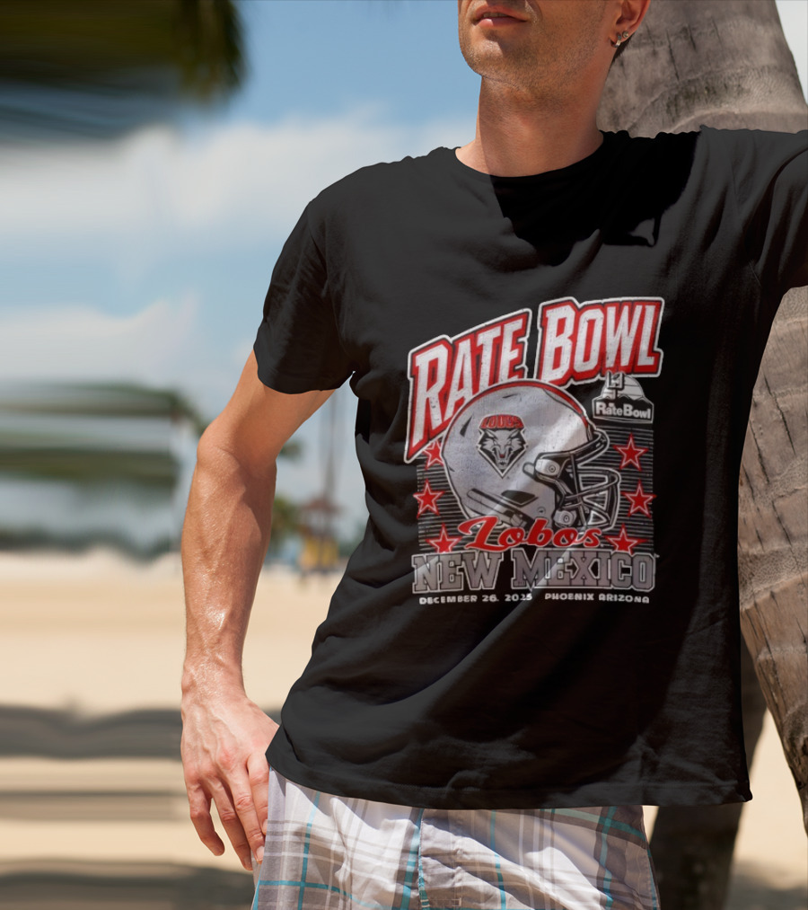 Rate Bowl 2025 New Mexico Lobos Vintage Helmet December 26 Phoenix Arizona T-Shirt