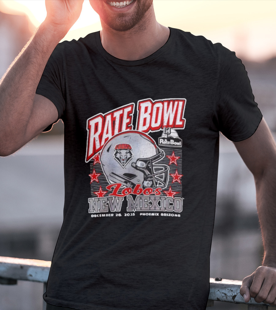 Rate Bowl 2025 New Mexico Lobos Vintage Helmet December 26 Phoenix Arizona T-Shirt