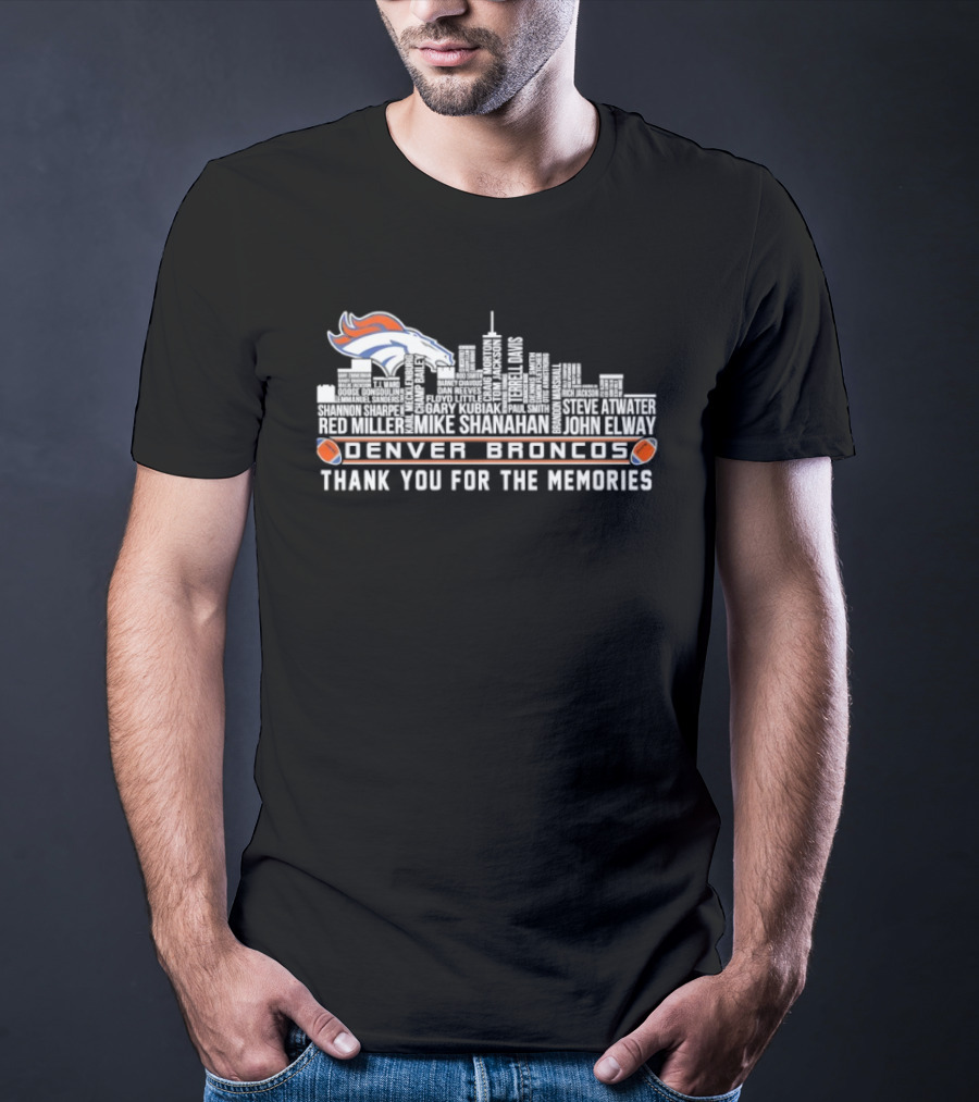 Denver Broncos City Skyline Thank You For The Memories T-Shirt