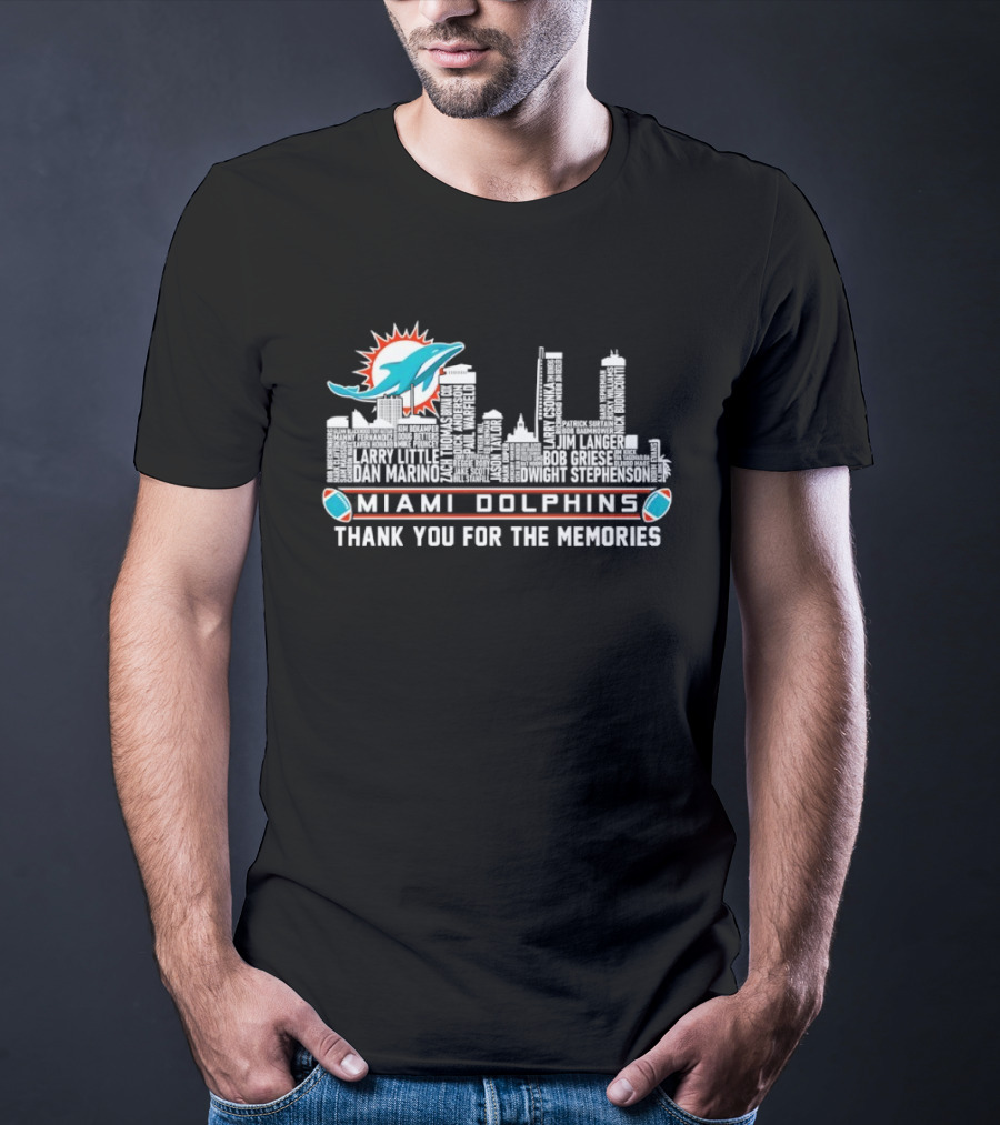 Miami Dolphins Skyline Thank You For The Memories T-Shirt