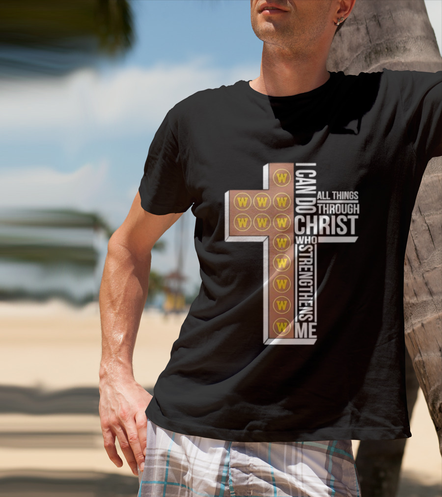 San Diego Padres W Logo Cross I Can Do All Things Through Christ Who Strengthens Me T-Shirt