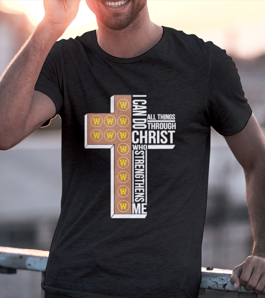 San Diego Padres W Logo Cross I Can Do All Things Through Christ Who Strengthens Me T-Shirt