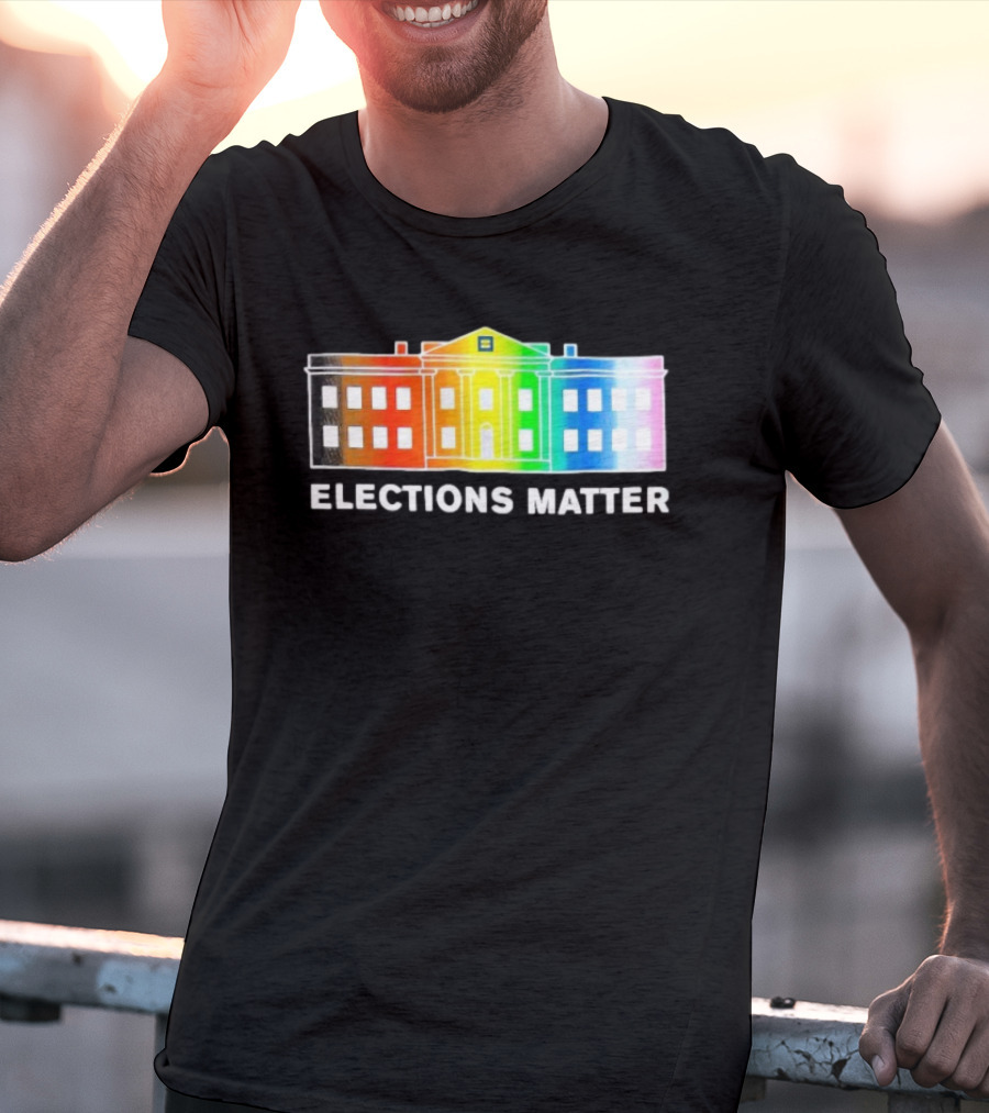 Elections Matter Human Rights Campaign Rainbow White House T-Shirt