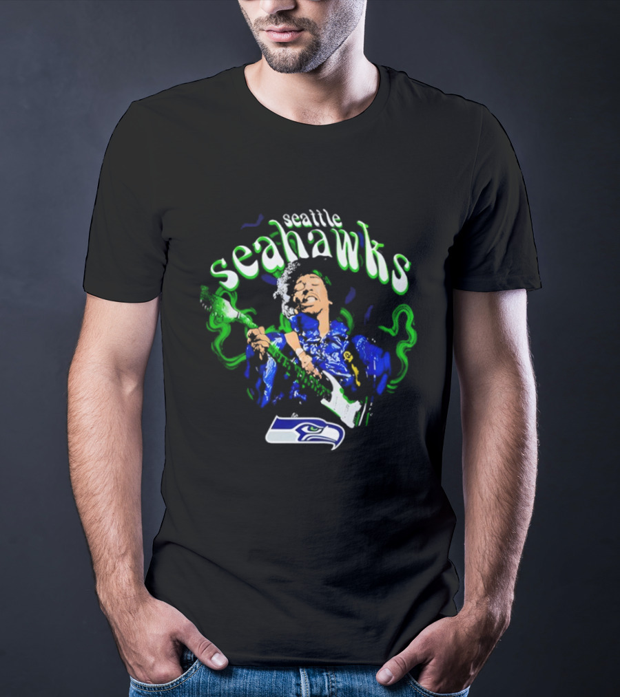 Seattle Seahawks Jimi Hendrix Collaboration NFL Fan T-Shirt