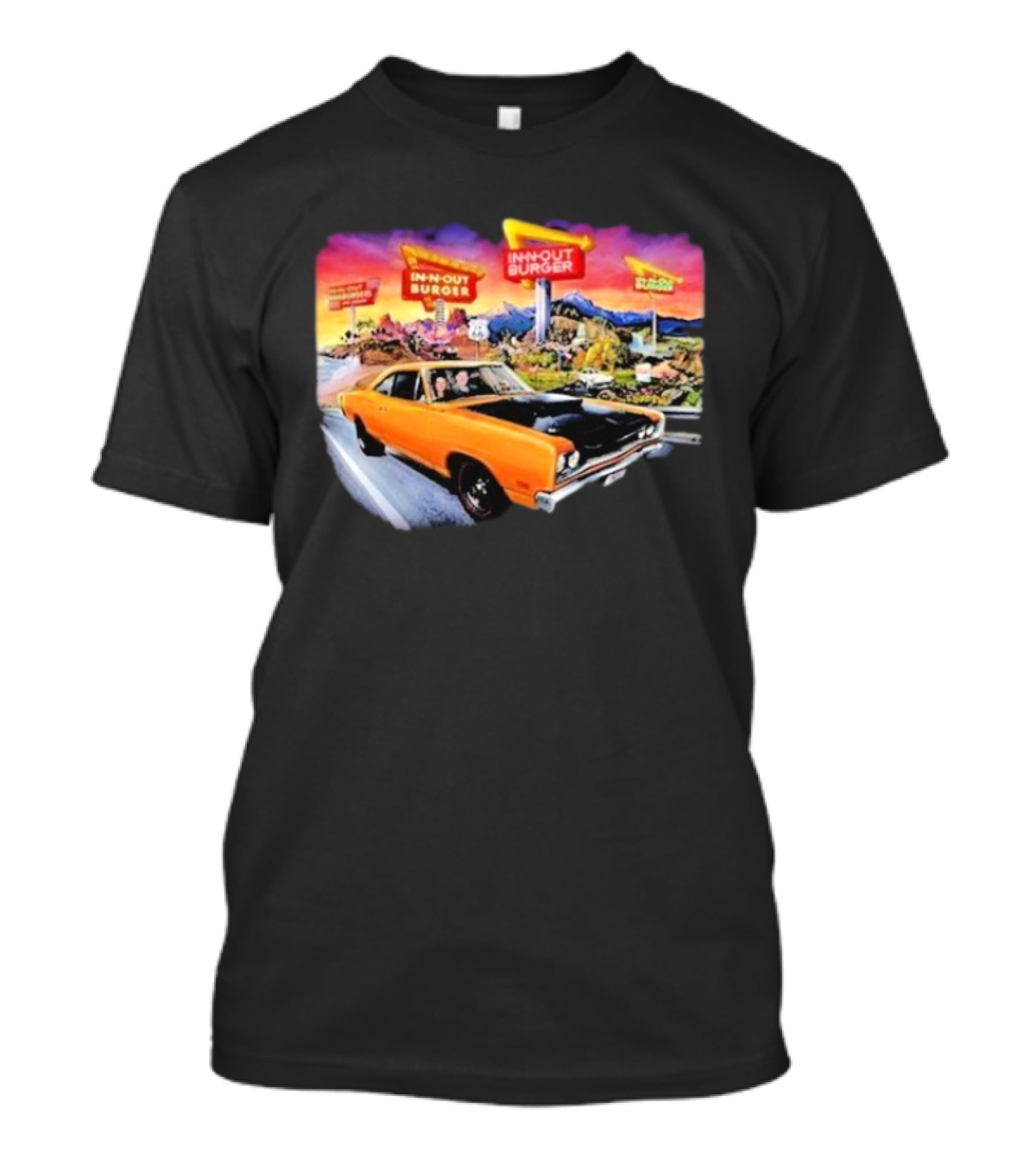 In N Out Burger Road Trip Classic Car Sunset Adventure 2026 T-Shirt