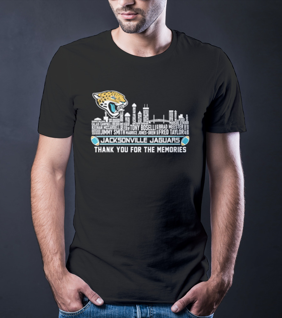 Jacksonville Jaguars City Skyline Thank You For The Memories T-Shirt