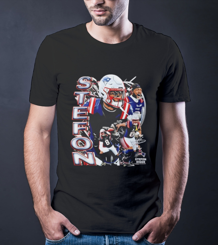 Stefon Diggs New England Style Patriots Fan Collection T-Shirt