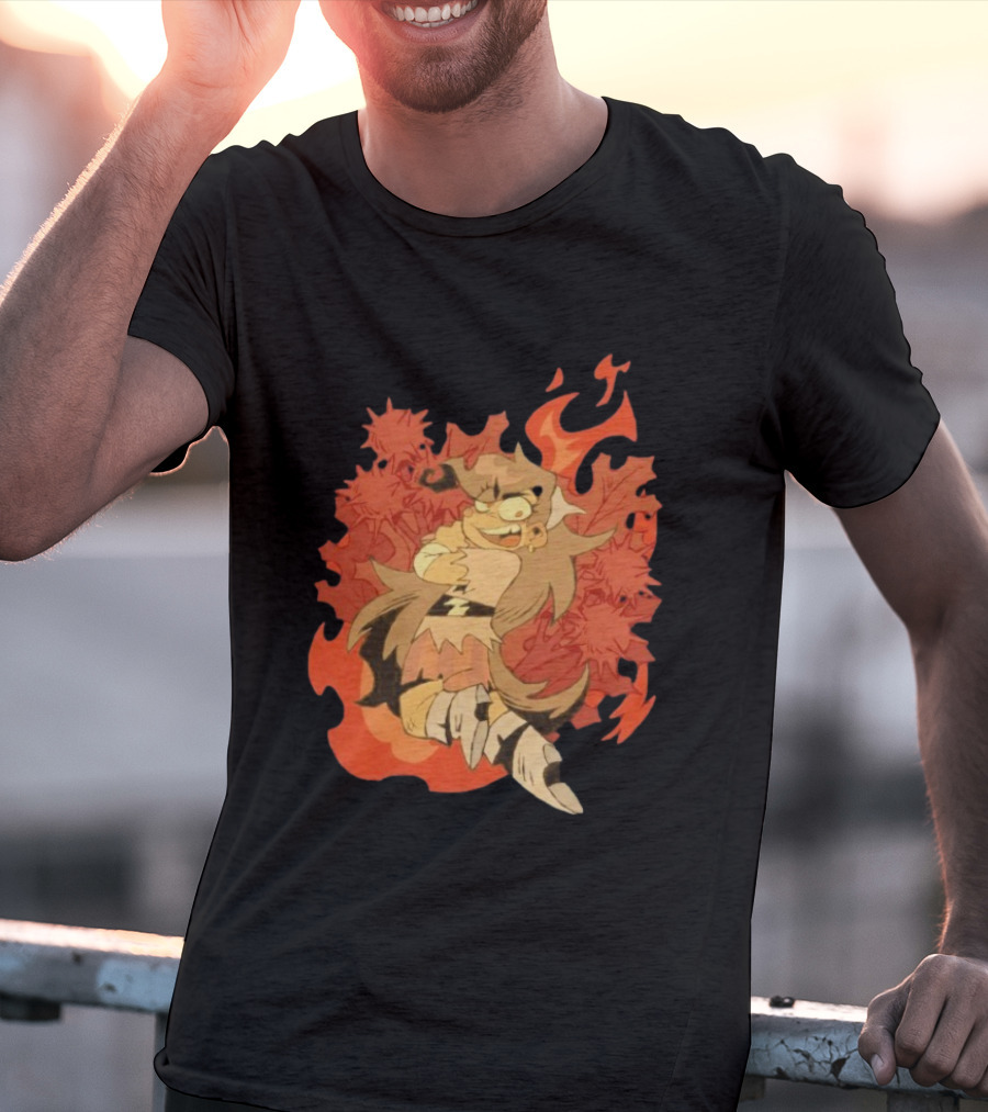 Zeddyzi Ramshackle Vinnie Vibes Flame Character Art Anime T-Shirt
