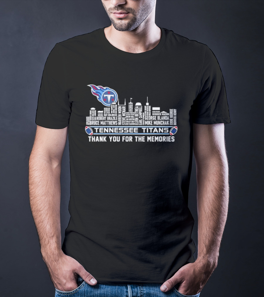 Tennessee Titans Thank You For The Memories City Skyline NFL Football Fan T-Shirt