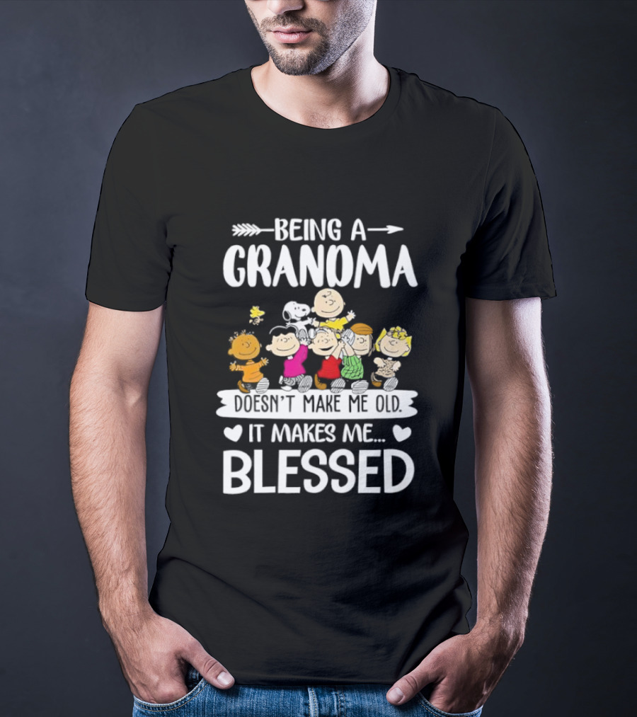 Peanuts Being A Grandma Makes Me Blessed Characters T-Shirt