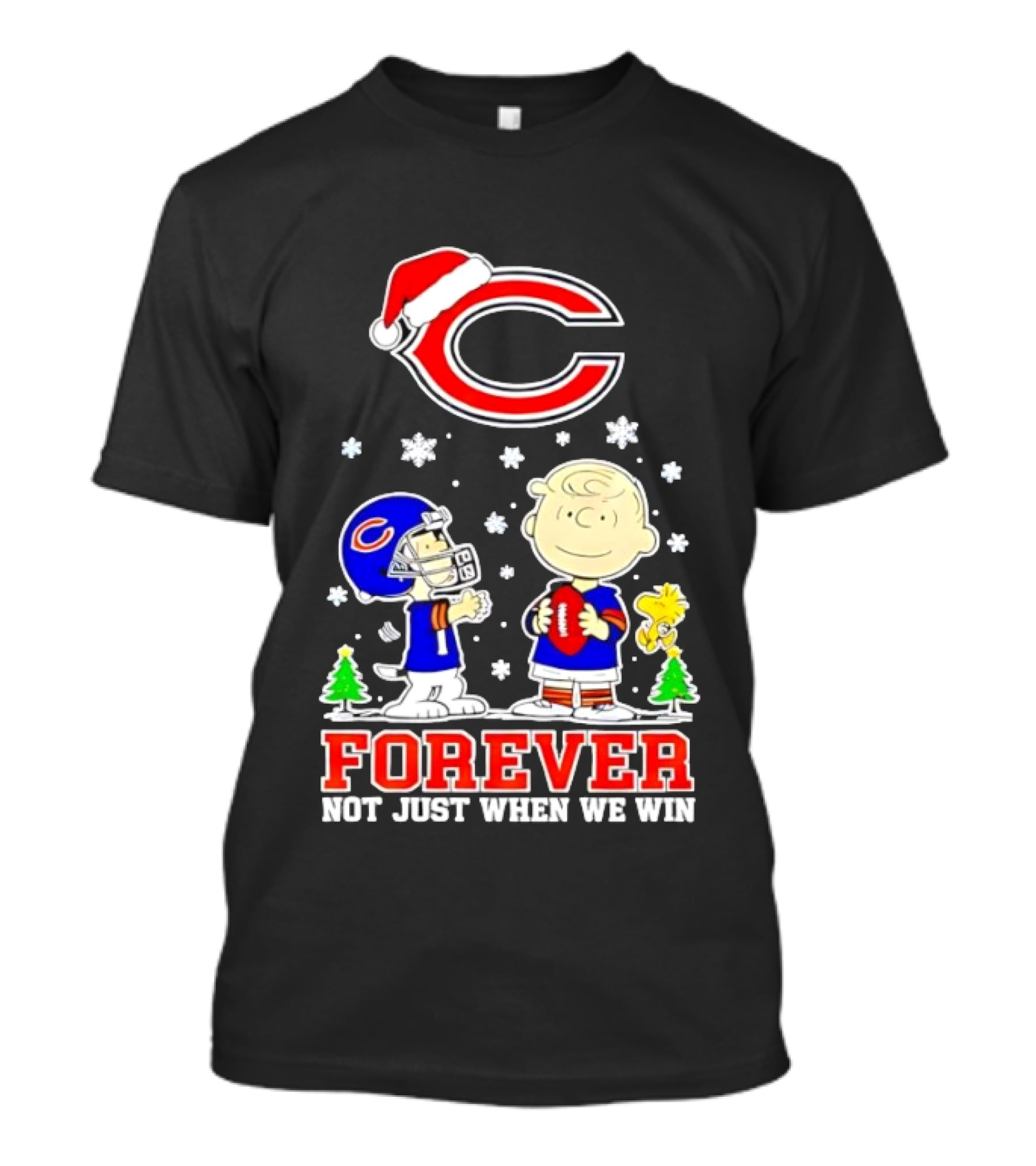 Peanuts Snoopy Christmas Chicago Bears Forever Not Just When We Win T-Shirt