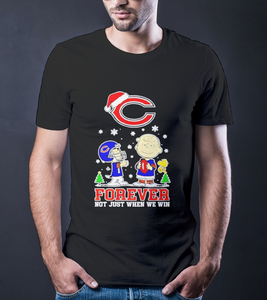 Peanuts Snoopy Christmas Chicago Bears Forever Not Just When We Win T-Shirt