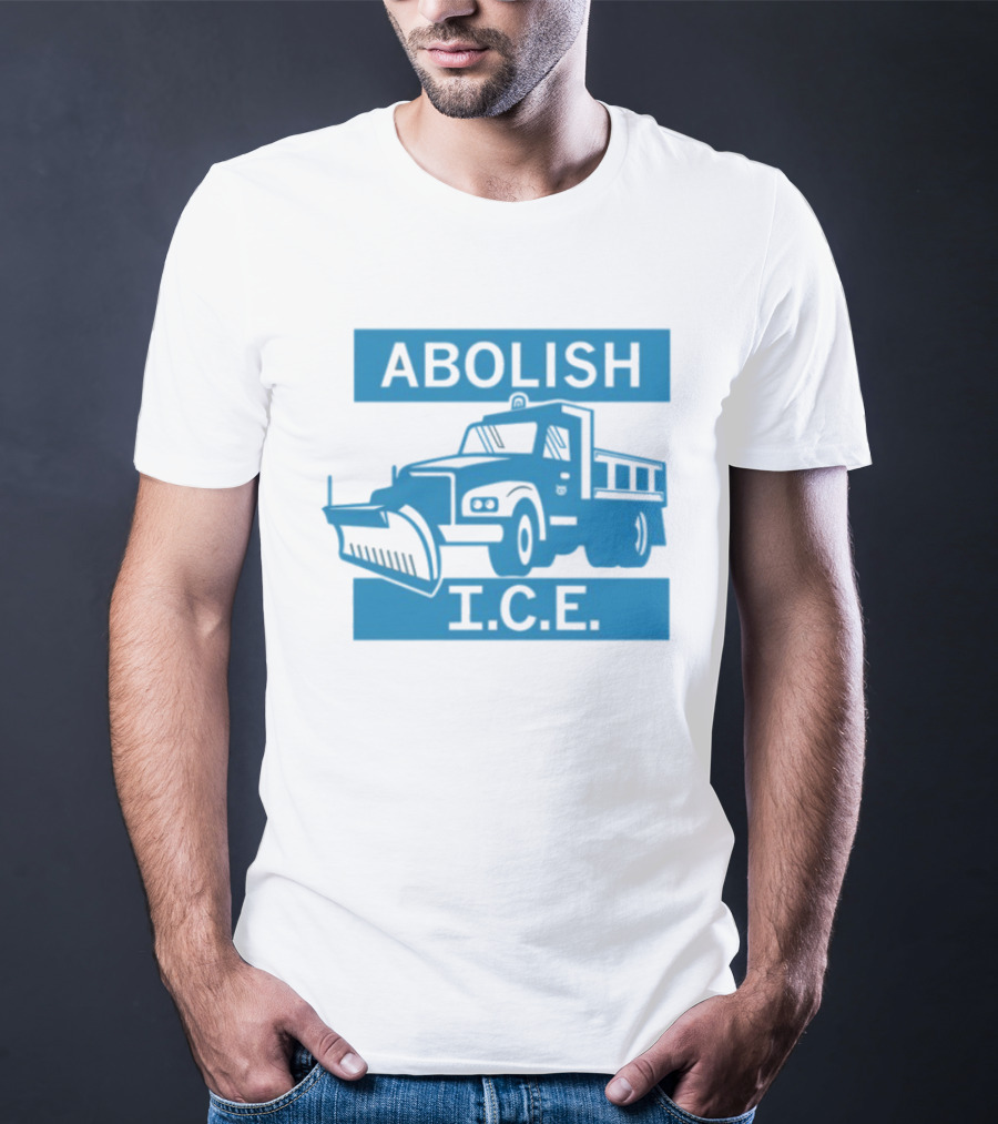 Abolish I.C.E. Snowplow Truck Image Protest T-Shirt
