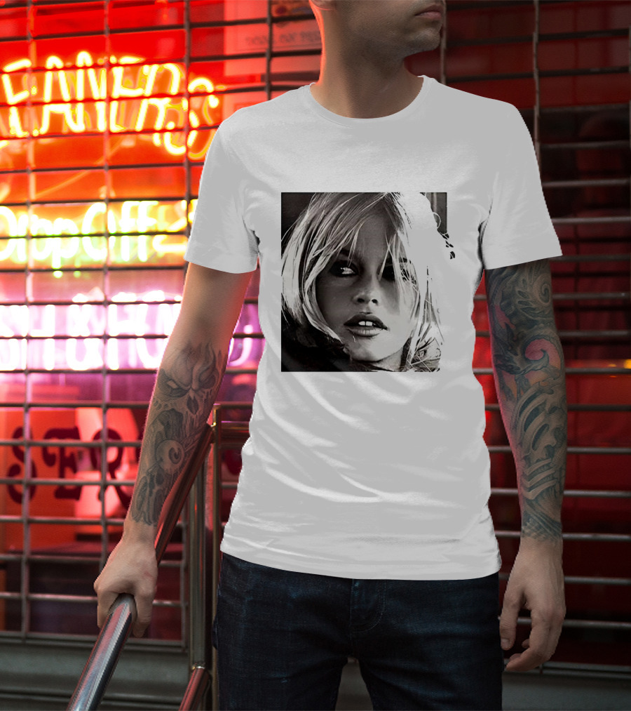 Brigitte Bardot Iconic Black And White T-Shirt