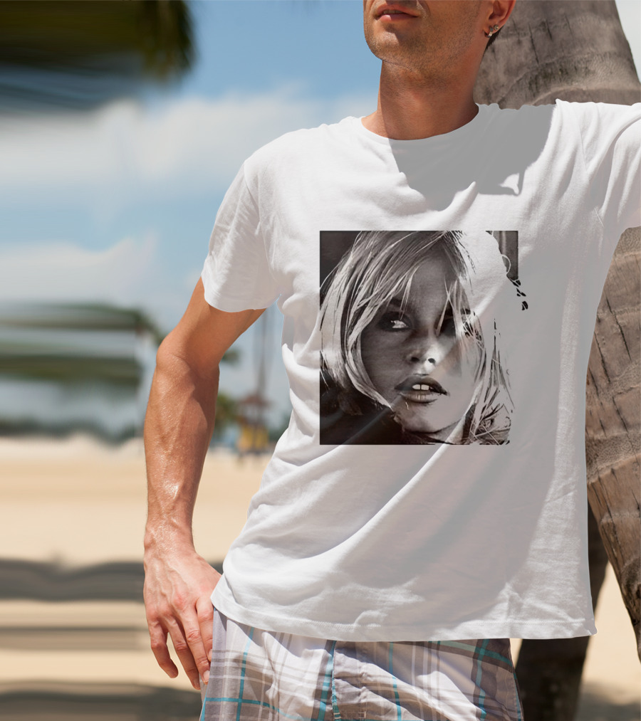 Brigitte Bardot Iconic Black And White T-Shirt
