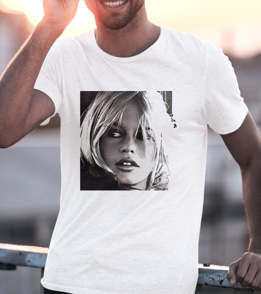 Brigitte Bardot Iconic Black And White T-Shirt