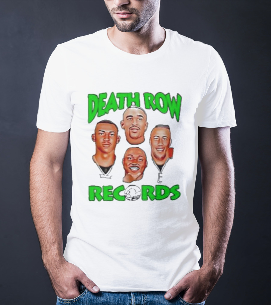 Philadelphia Eagles Philly X Death Row Records AJ Brown Jalen Hurts Devonta Smith Saquon Barkley Faces T-Shirt