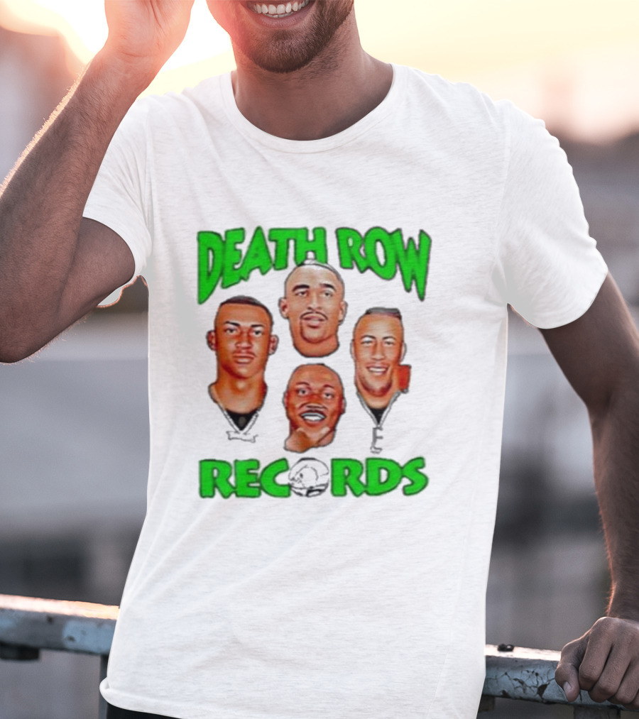 Philadelphia Eagles Philly X Death Row Records AJ Brown Jalen Hurts Devonta Smith Saquon Barkley Faces T-Shirt