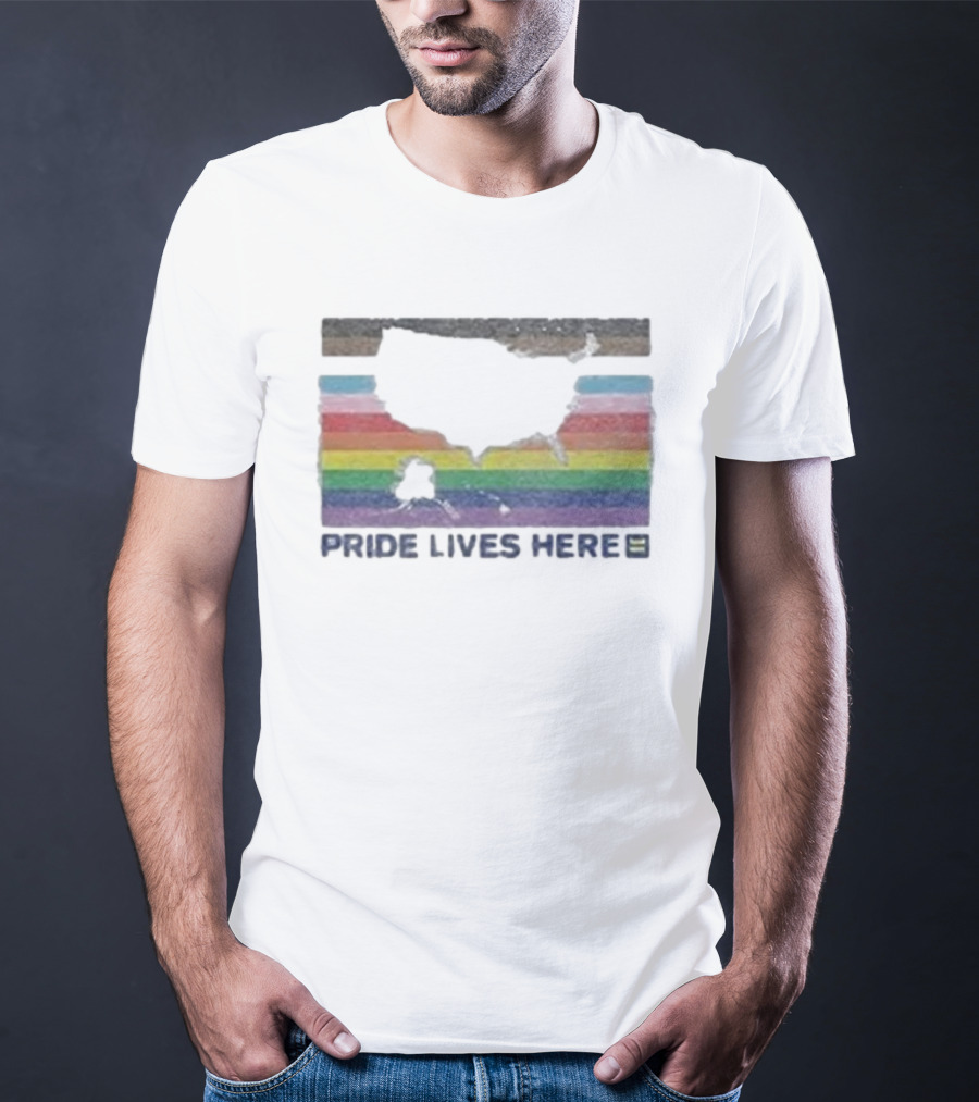 Pride Lives Here Rainbow Equality Human Rights Campaign T-Shirt