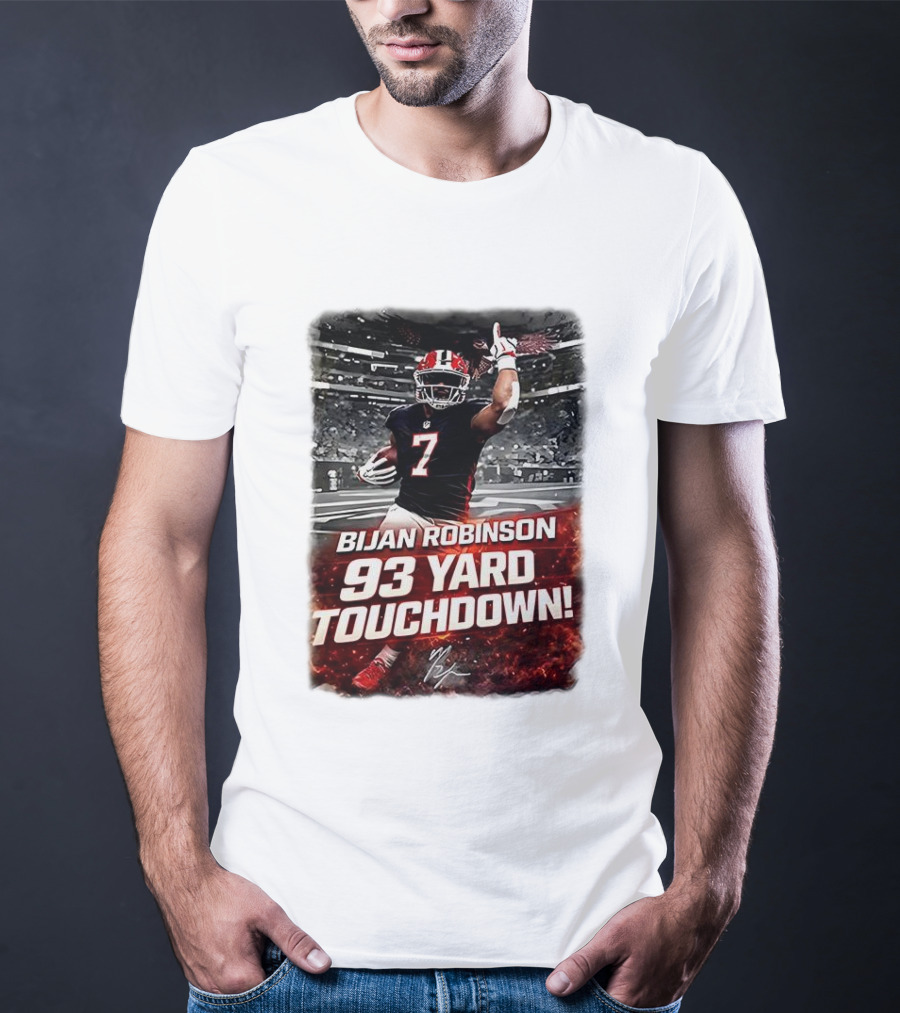 Bijan Robinson 93 Yard Touchdown Falcons Beat Rams Week 17 NFL 2025 T-Shirt