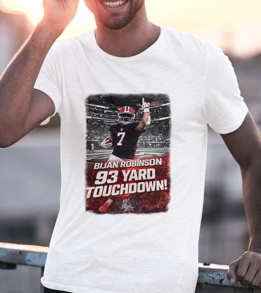 Bijan Robinson 93 Yard Touchdown Falcons Beat Rams Week 17 NFL 2025 T-Shirt