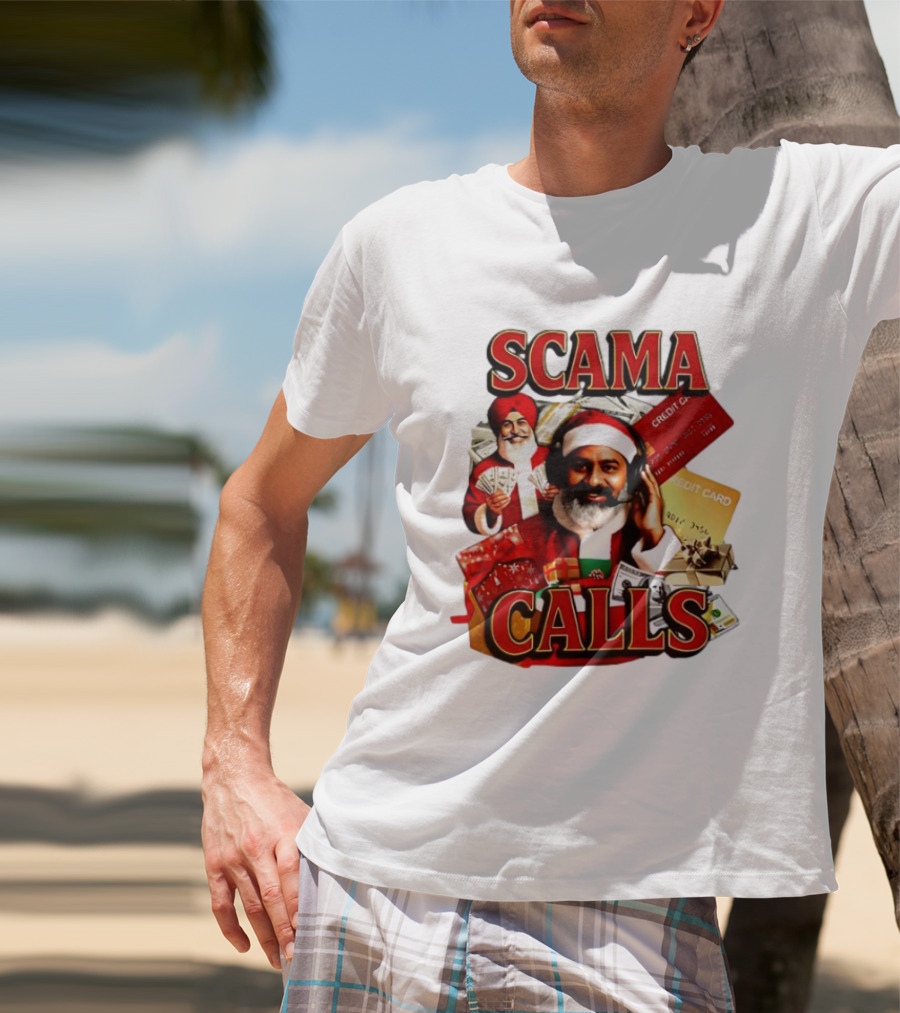 SCAMA CALLS Santa Comedy Credit Card Gifts Cash T-Shirt