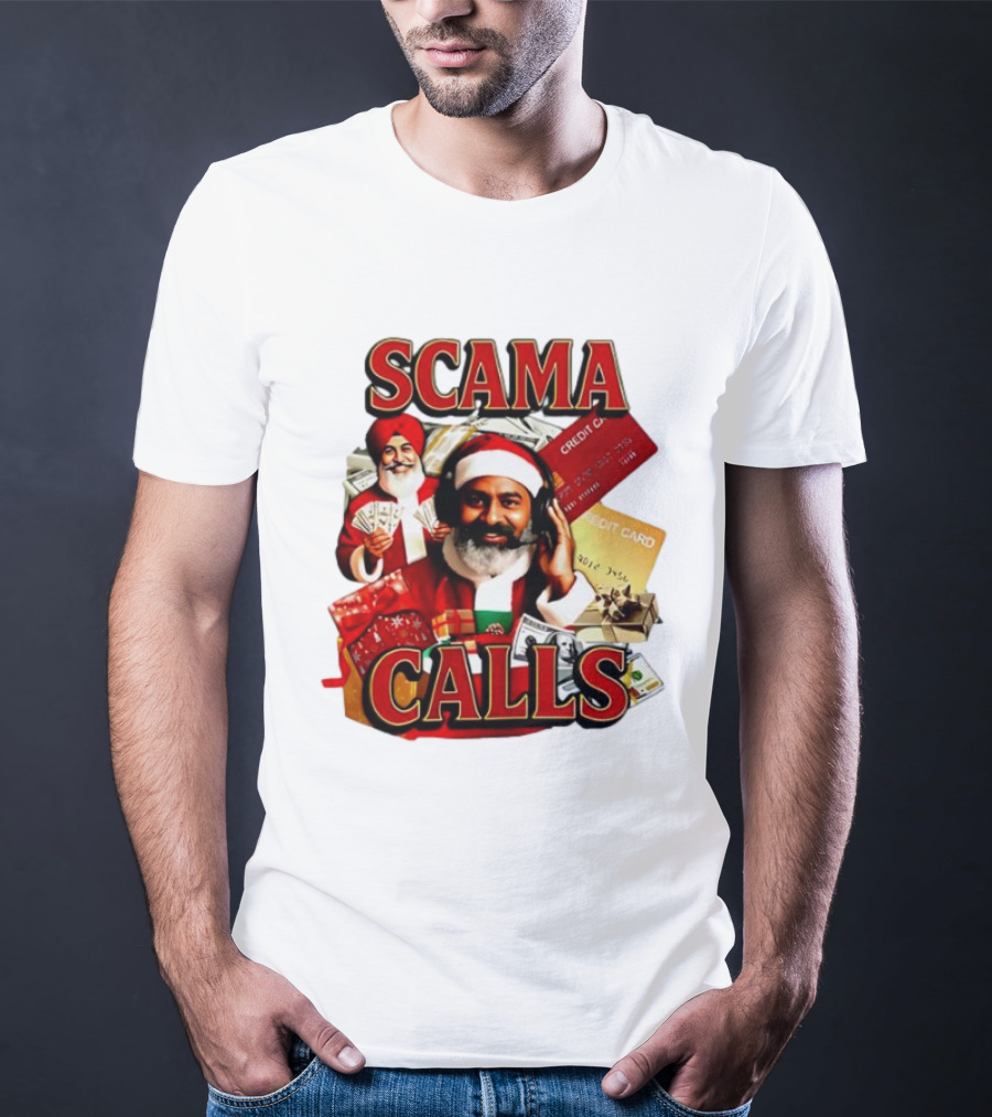 SCAMA CALLS Santa Comedy Credit Card Gifts Cash T-Shirt
