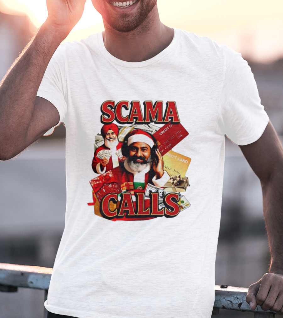 SCAMA CALLS Santa Comedy Credit Card Gifts Cash T-Shirt