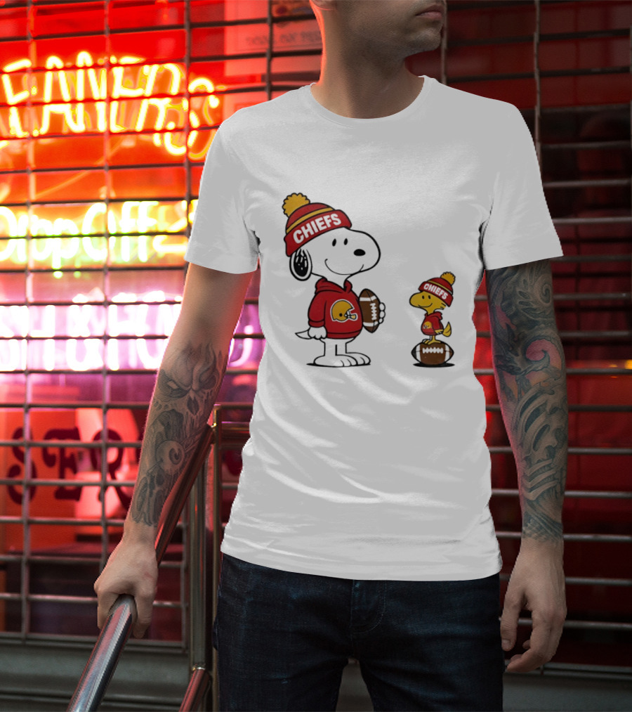 Kansas City Chiefs Snoopy Woodstock NFL Football Fan Gear T-Shirt