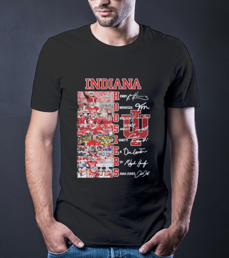Indiana Hoosiers Football Players Signature IU Team Spirit T-Shirt