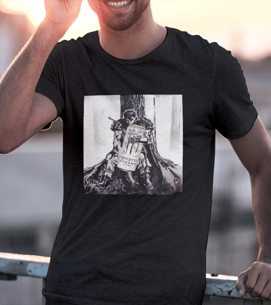 Guts Berserk With Monster Energy Ultra Drink Manga T-Shirt