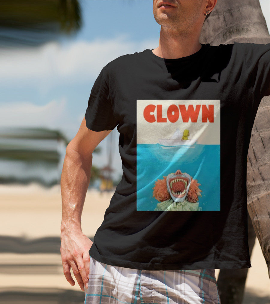 Halloween Jaws Inspired Clown Parody Horror Movie T-Shirt