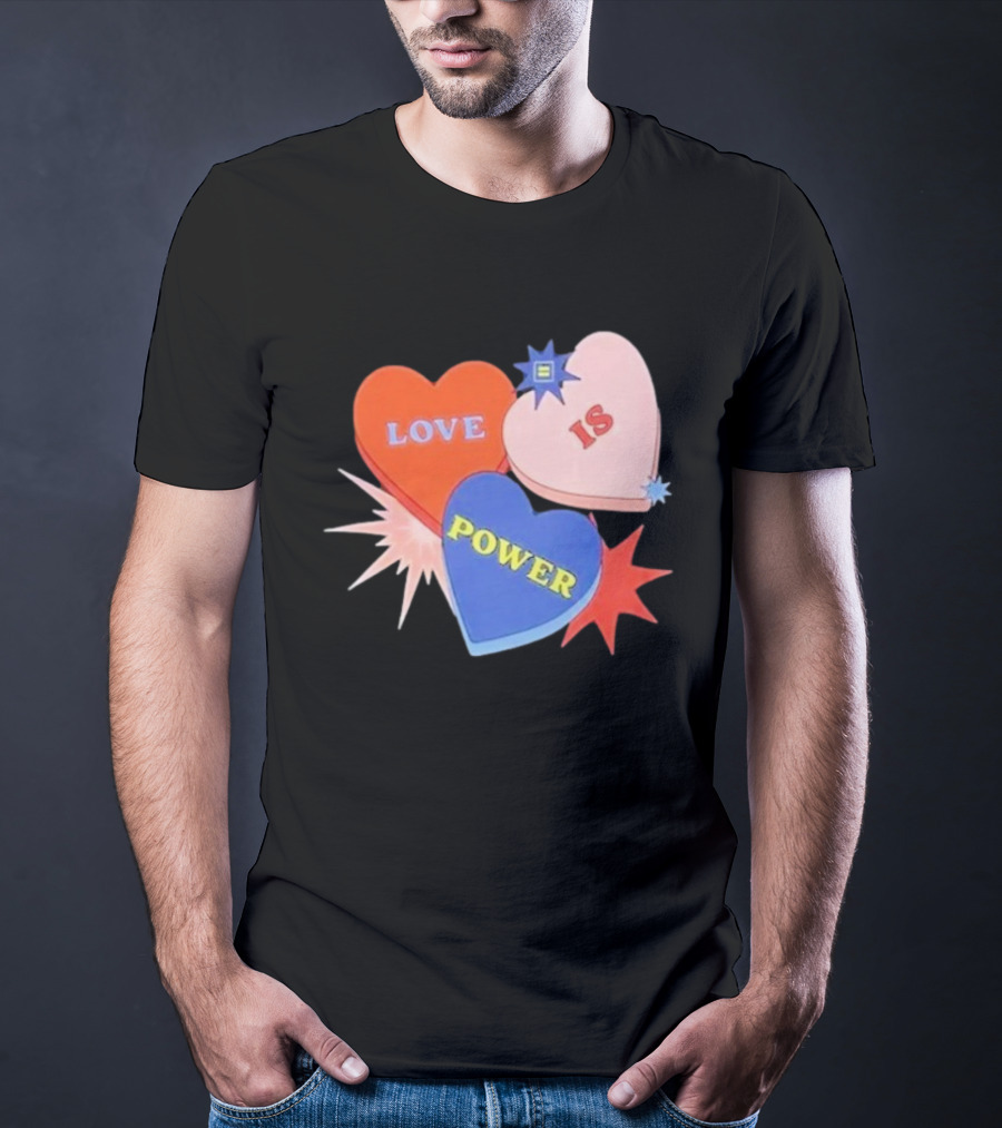 Love Is Power Heart Shapes Human Rights Campaign T-Shirt