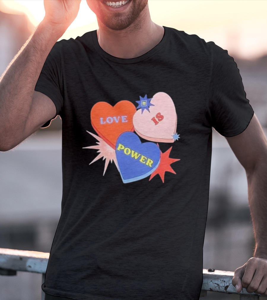 Love Is Power Heart Shapes Human Rights Campaign T-Shirt