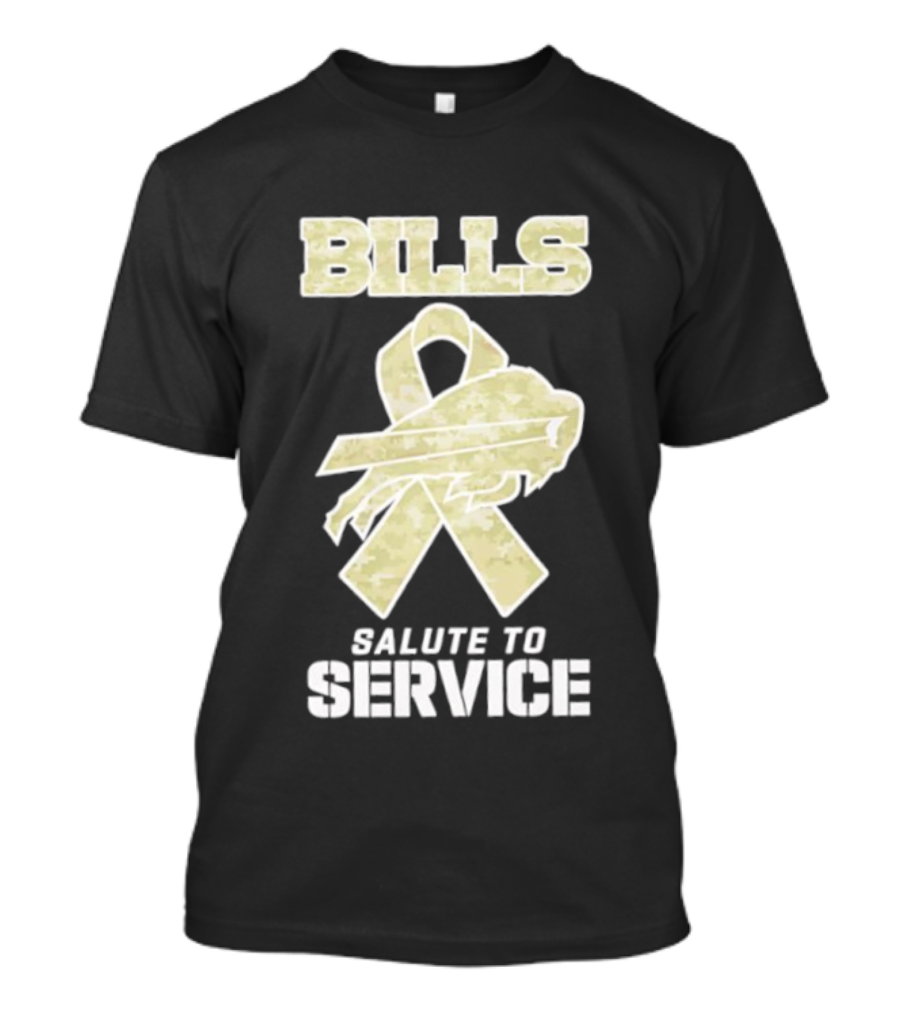 Buffalo Bills Camouflage Ribbon Military Salute To Service T-Shirt