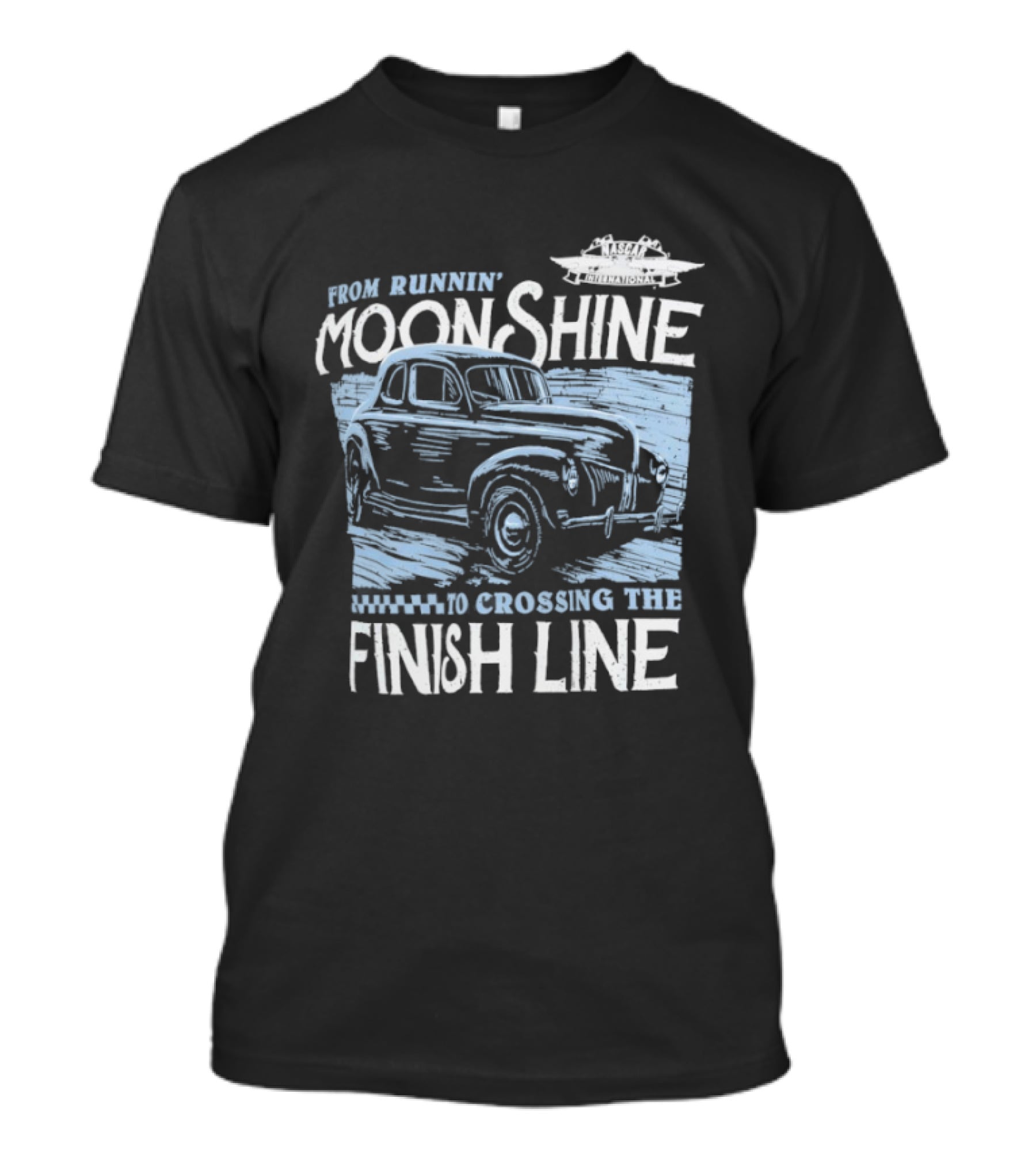 Moonshine Finish Line Old School Racing Nostalgia T-Shirt