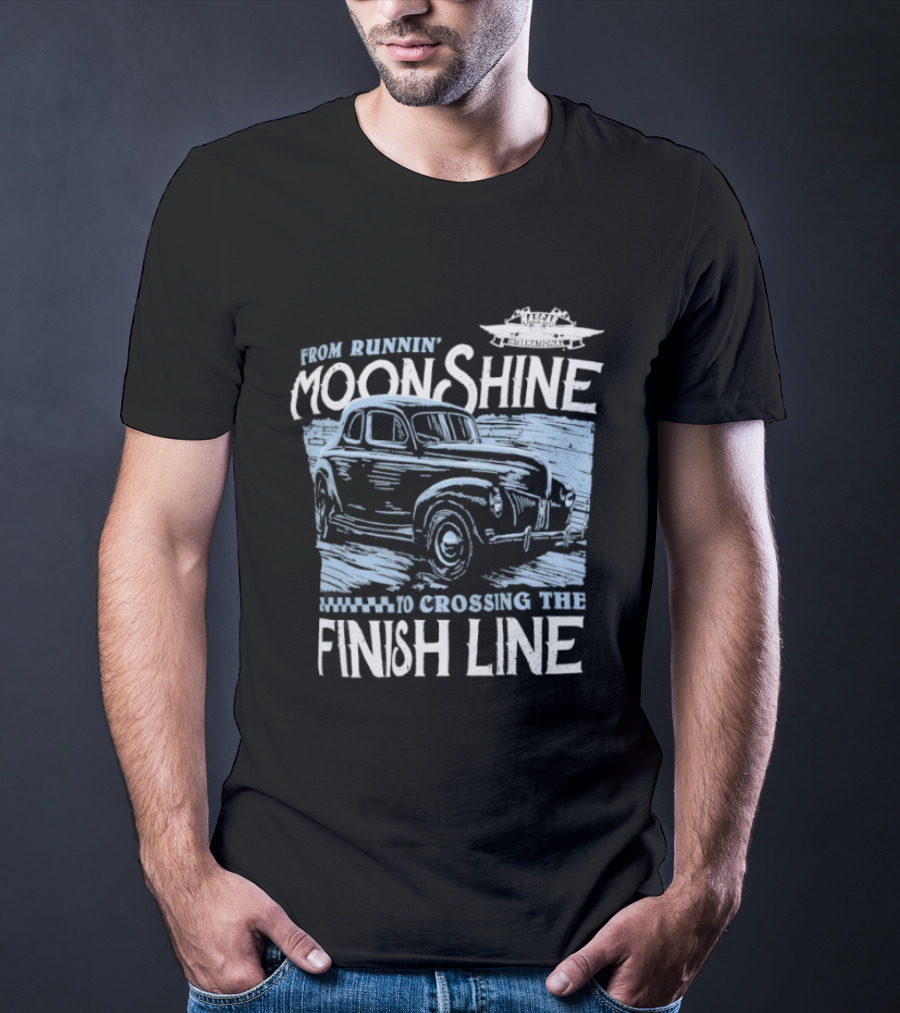 Moonshine Finish Line Old School Racing Nostalgia T-Shirt