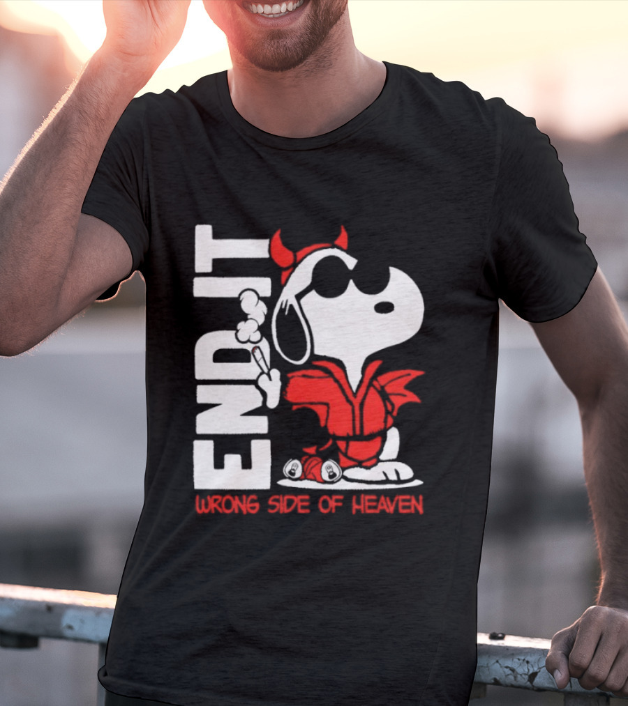 Snoopy End It Wrong Side Of Heaven Red Devil Suit T-Shirt