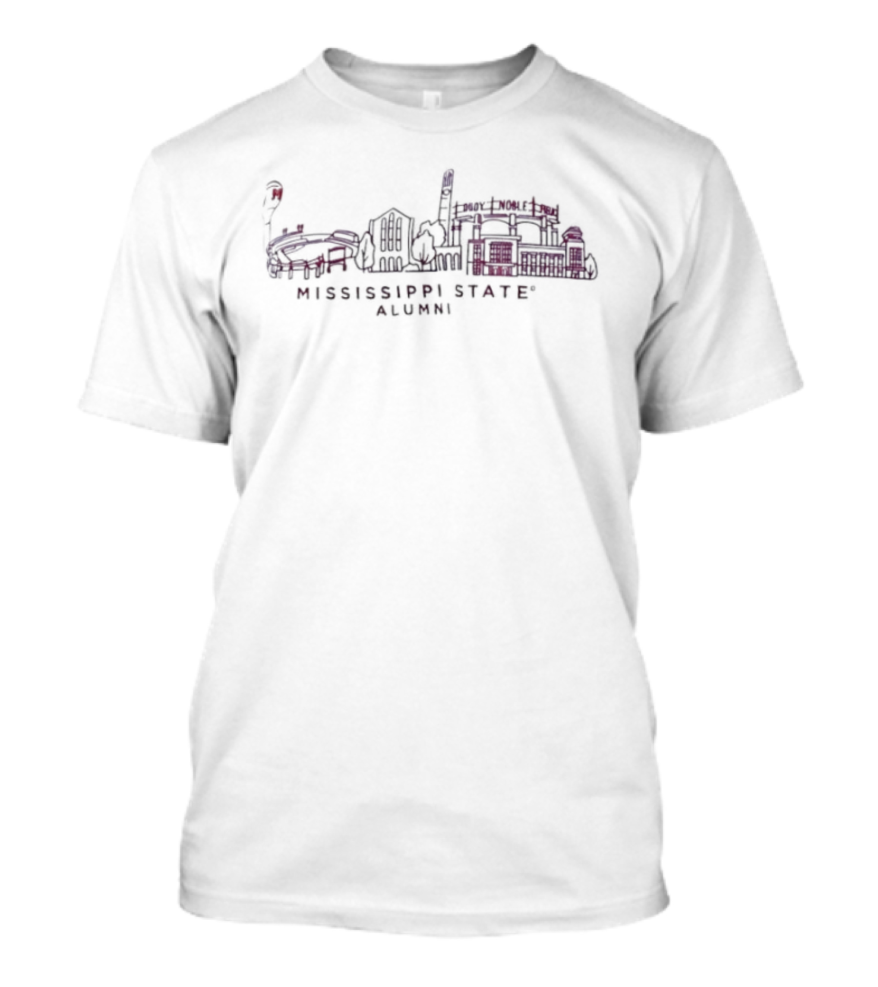 Mississippi State Bulldogs Alumni Campus Landmark T-Shirt