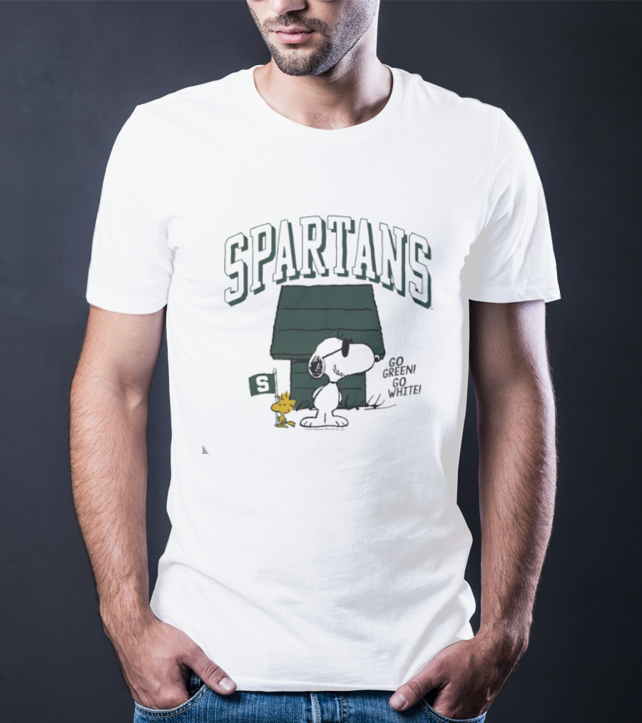 Peanuts X Michigan State Joe College Spartans Snoopy Woodstock Go Green T-Shirt