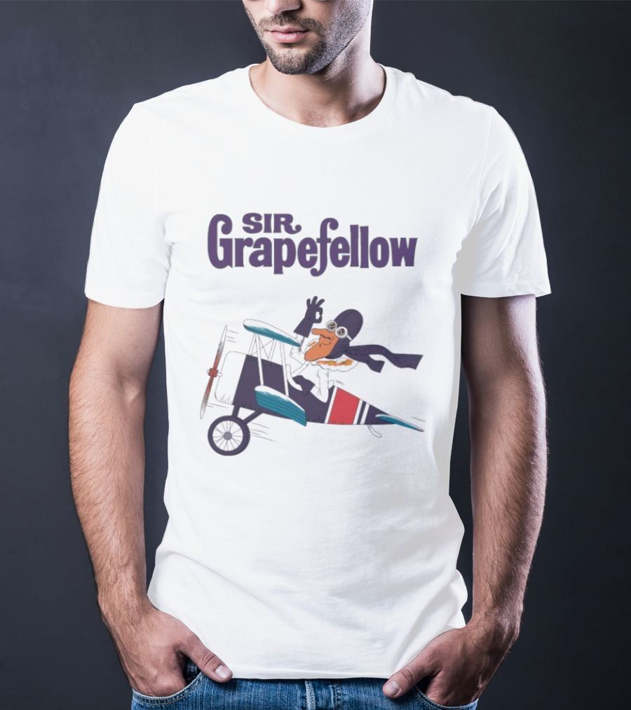 Sir Grapefellow Biplane Pilot T-Shirt