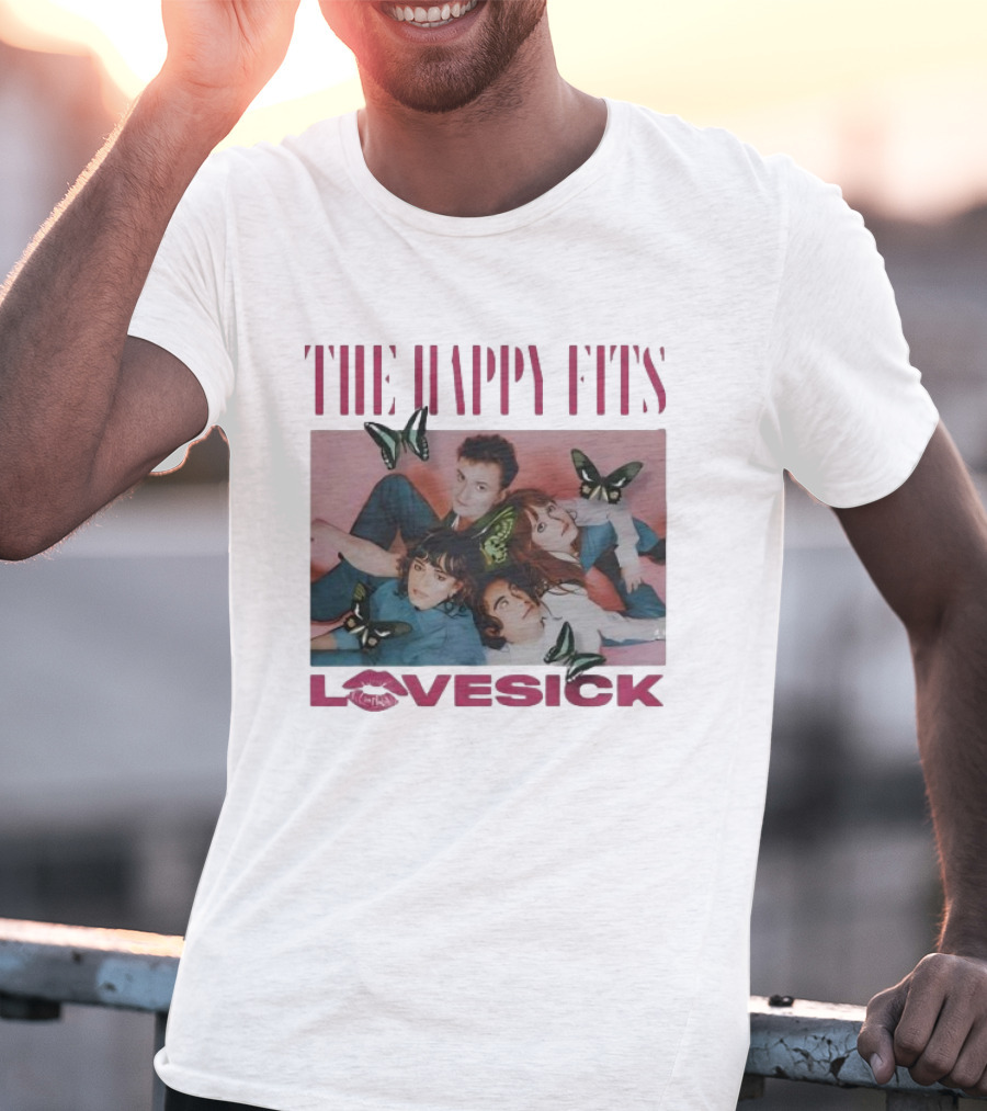 The Happy Fits Lovesick Pink Butterflies Photo T-Shirt