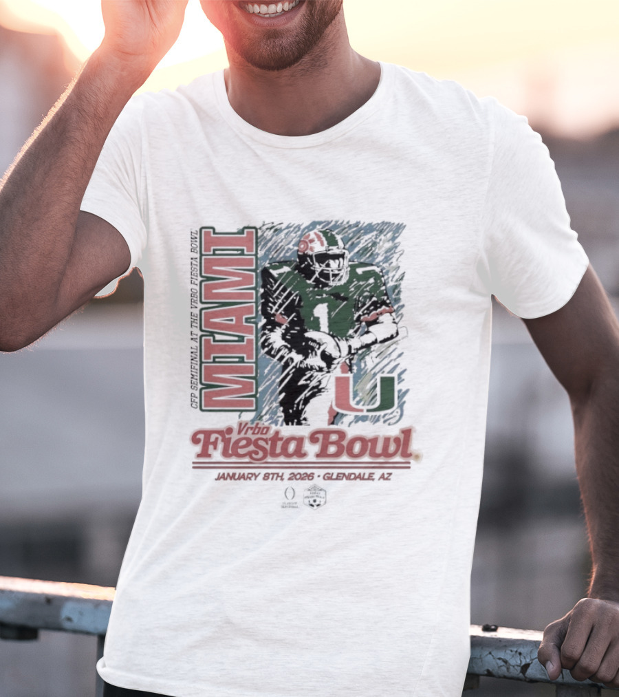 Miami Hurricanes Fiesta Bowl Glendale AZ December 31 2026 T-Shirt