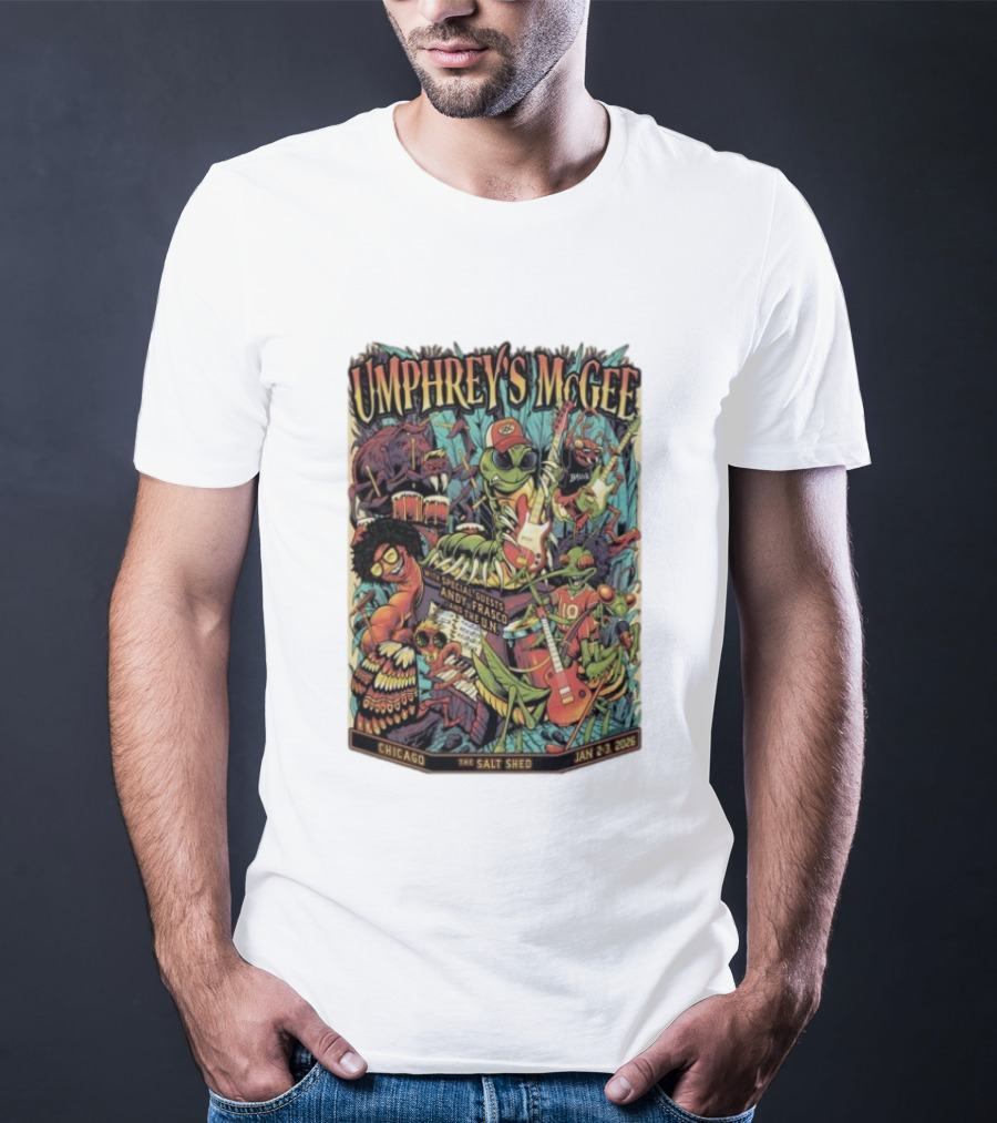 Umphrey's McGee Special Guests Andy Frasco Salt Shed Chicago Jan 2 3 2026 T-Shirt