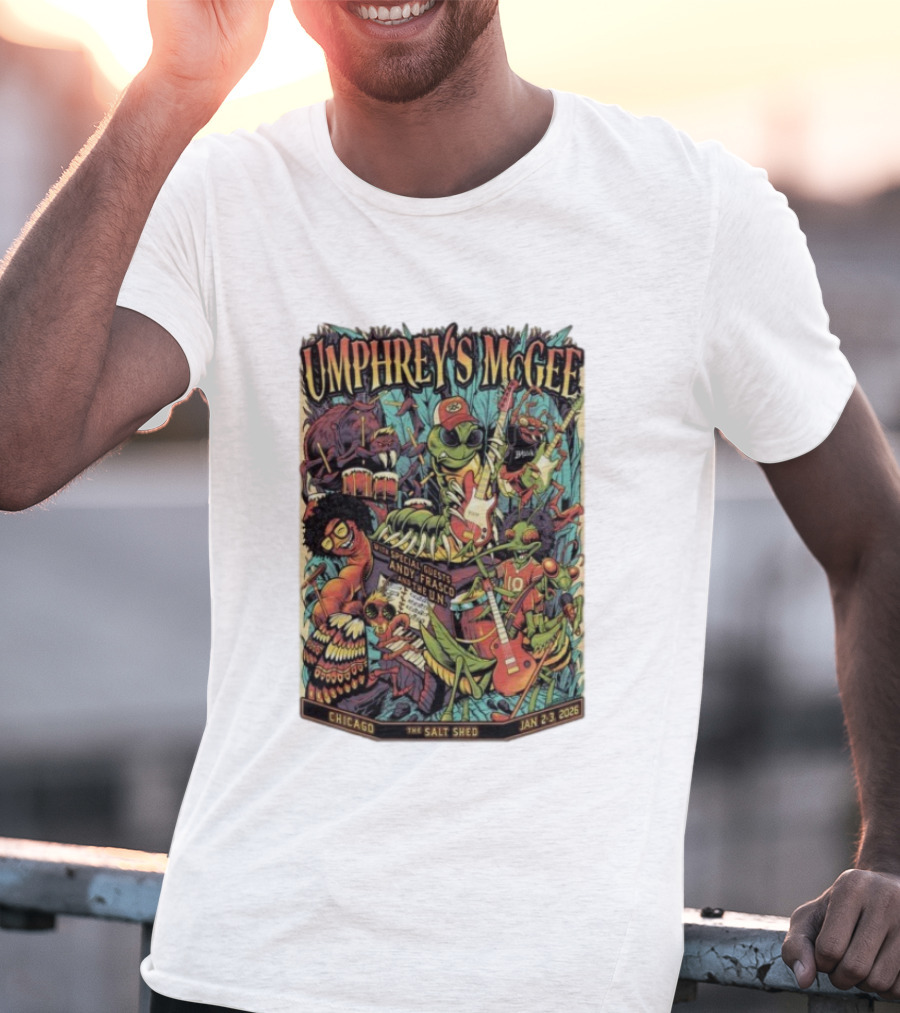 Umphrey's McGee Special Guests Andy Frasco Salt Shed Chicago Jan 2 3 2026 T-Shirt