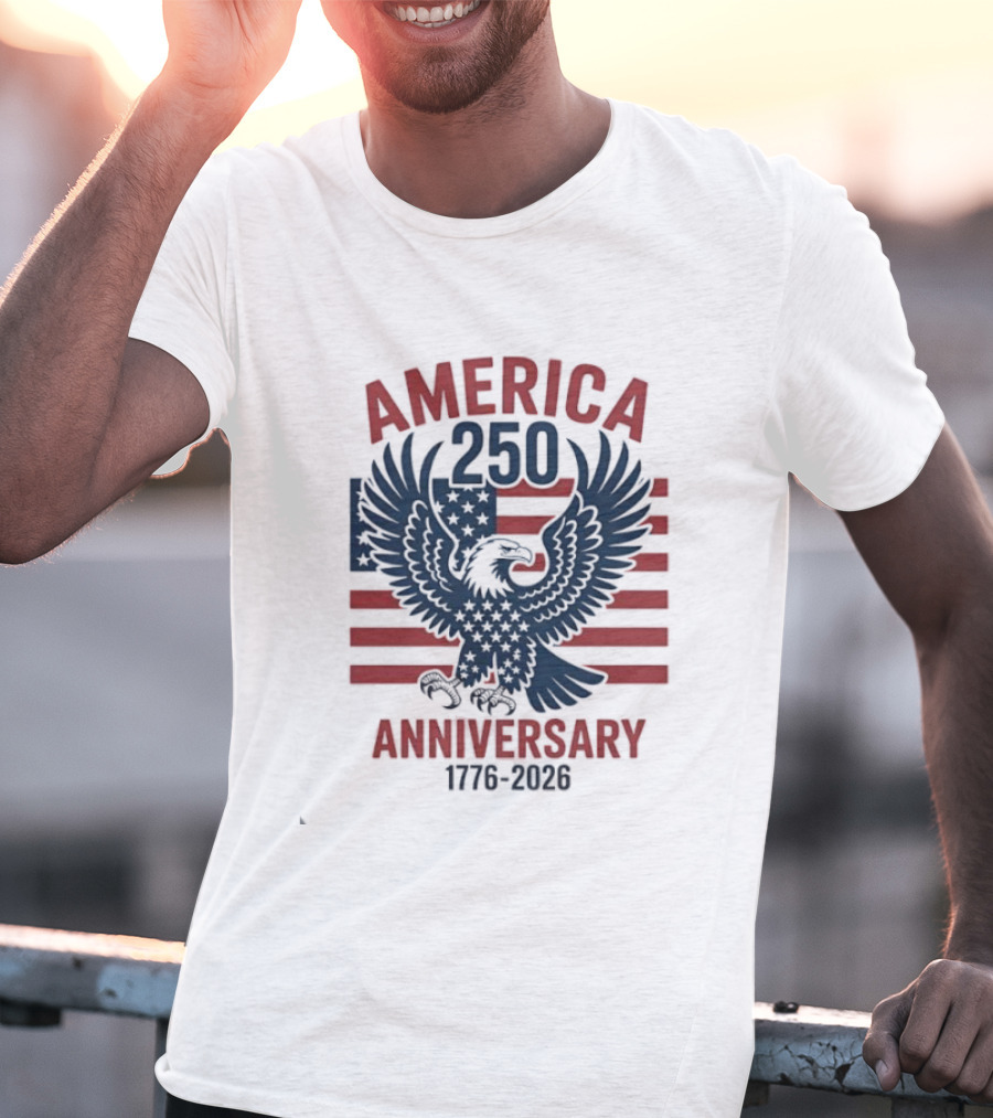 America 250th Anniversary 1776 2026 Eagle And Flag Celebration T-Shirt
