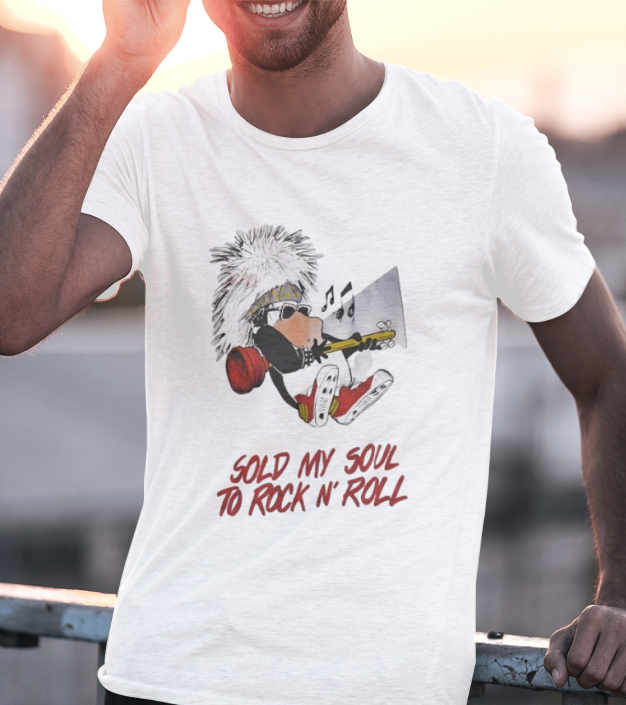 Bloom County 1986 Sold My Soul To Rock N' Roll Comic Penguin Music Fan Merch T-Shirt